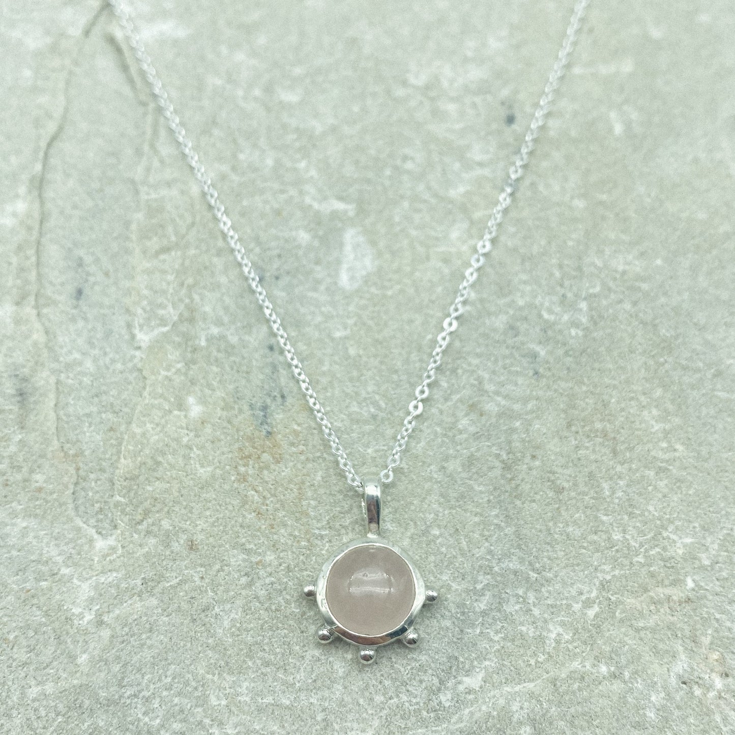 Dotty Necklace - Rose Quartz