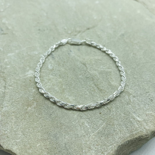 Silver rope bracelet