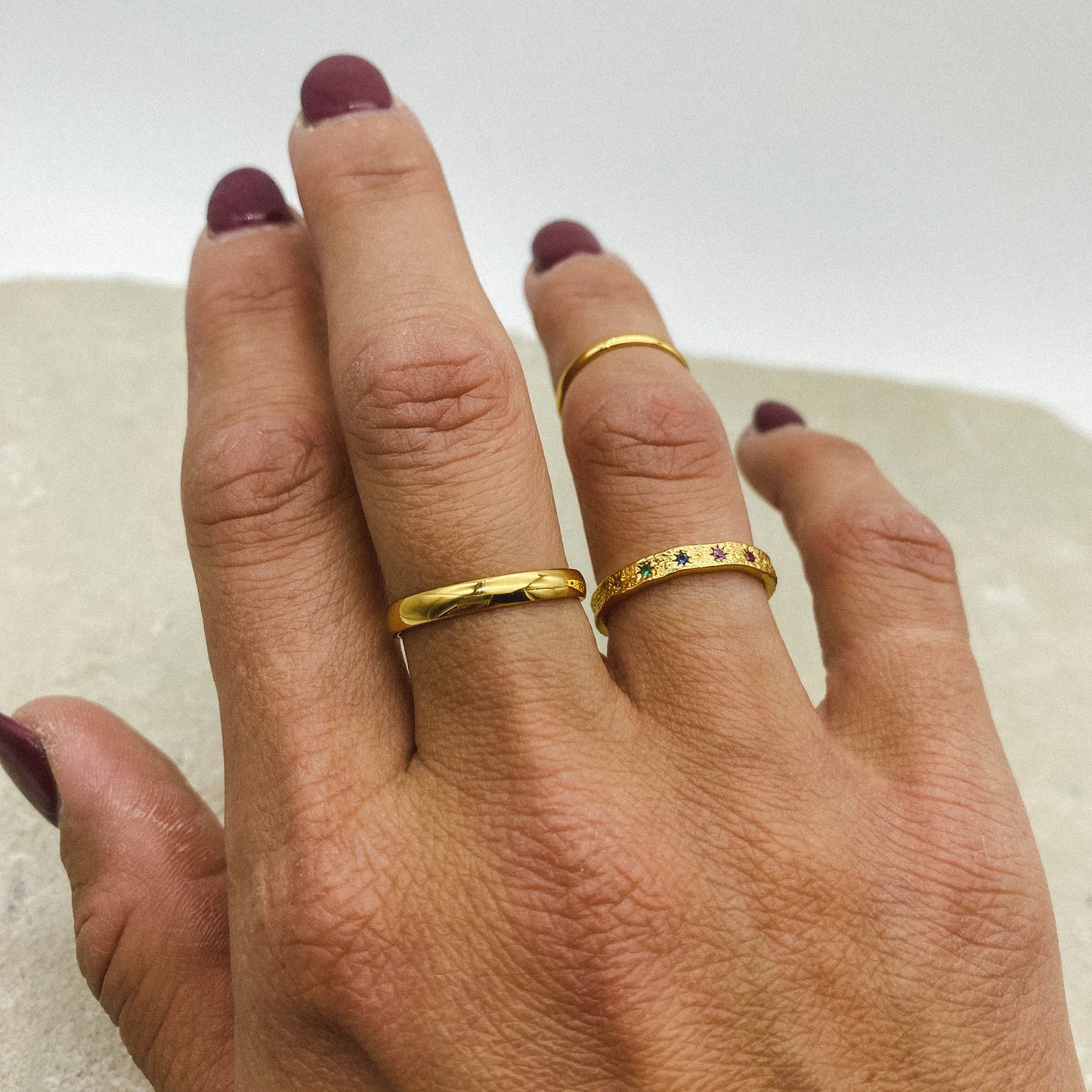 Gold dainty band ring