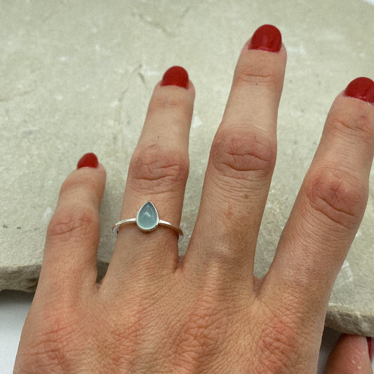 Raine Ring - Aqua Chalcedony