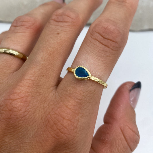 Oli Ring - Blue Jade - Gold