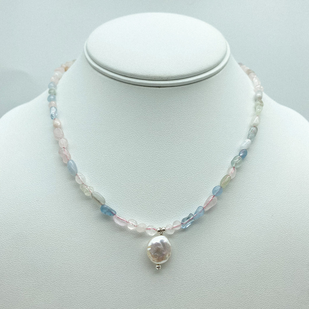 Tully necklace - Beryl + Fresh Water Pearl
