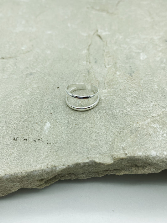 Double band toe ring